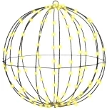 vidaXL Μπάλα με 160 LED Θερμό λευκό 50 cm Μέταλλο