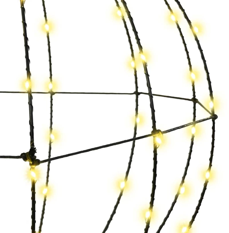 vidaXL Μπάλα με 160 LED Θερμό λευκό 50 cm Μέταλλο