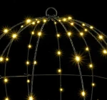 vidaXL Μπάλα με 160 LED Θερμό λευκό 50 cm Μέταλλο