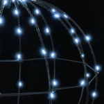 vidaXL Μπάλα με 192 LED 2 pcs Ψυχρό λευκό 40 cm Μέταλλο