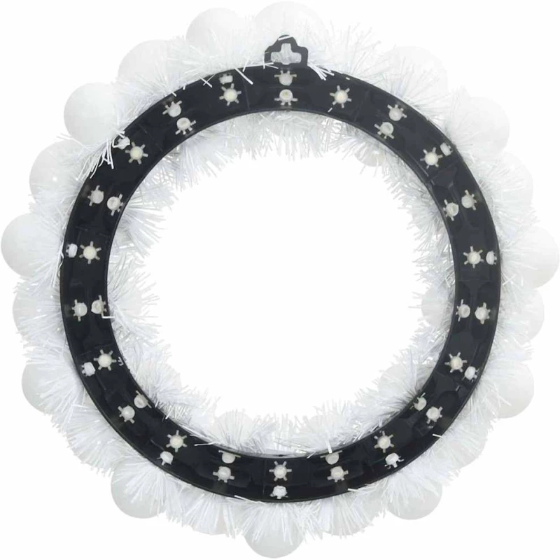 vidaXL Χριστουγεννιάτικα Στεφάνια Μπάλλας 2 pcs Λευκό 33 x 33 x 7 εκ.