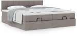 vidaXL Οθωμανικό κρεβάτι με στρώματα Taupe 160x200cm ύφασμα