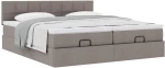 vidaXL Οθωμανικό κρεβάτι με στρώματα Taupe 160x200cm ύφασμα