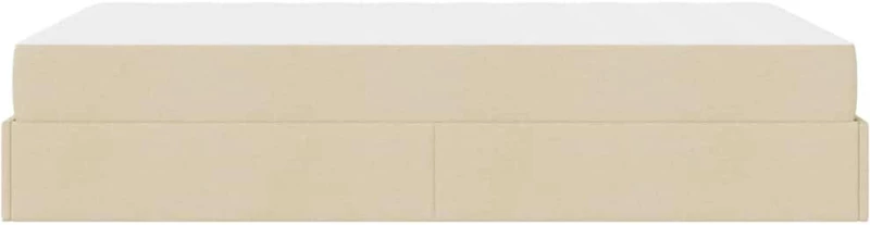 vidaXL Σκελετός Κρεβατιού με στρώμα Κρεμ 120 x 190 cm ύφασμα