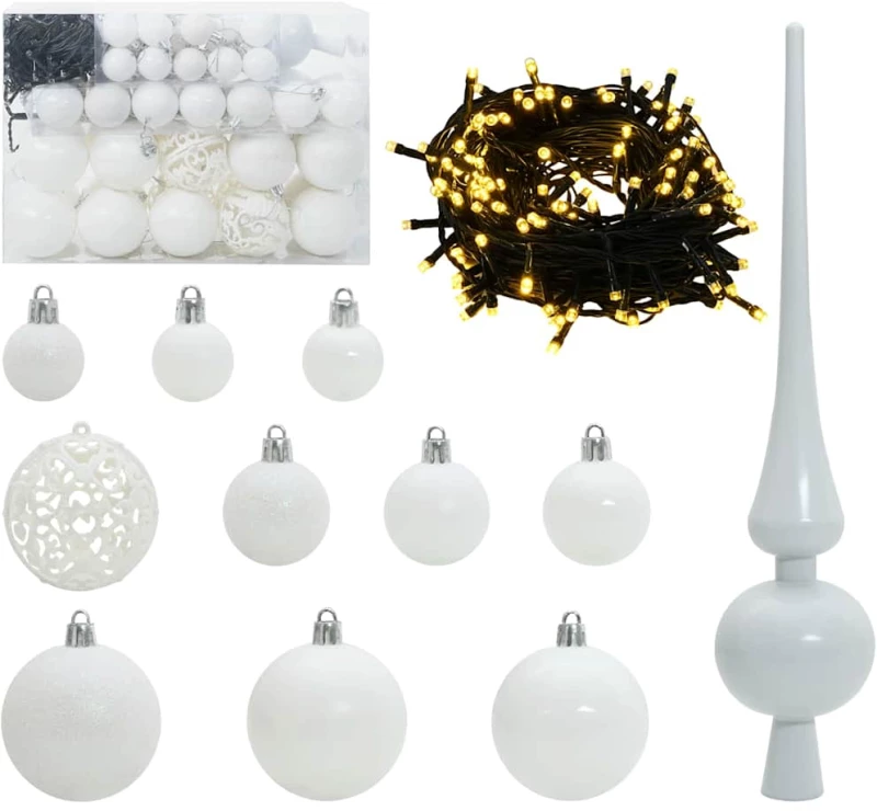 vidaXL Τεχνητό Χριστουγεννιάτικο Δέντρο με 150 LED Λευκό 150 cm