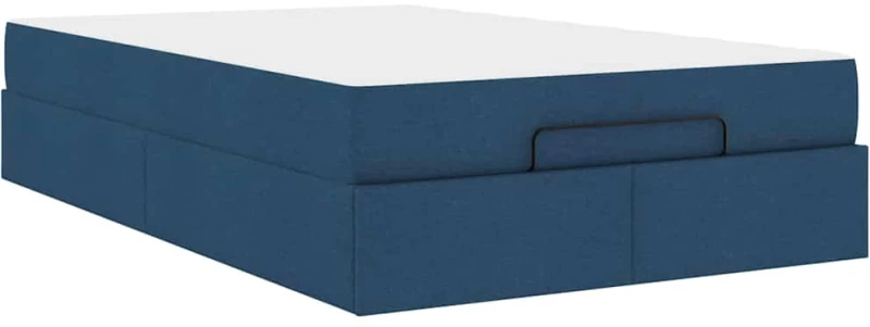 vidaXL Σκελετός Κρεβατιού με στρώμα Μπλε 120 x 190 cm ύφασμα
