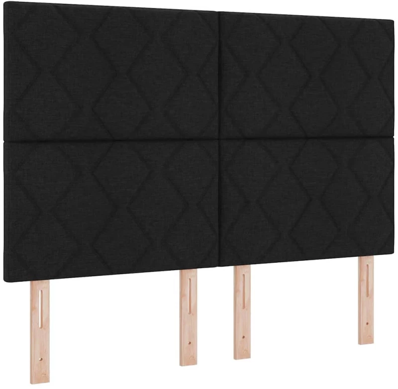 vidaXL Κρεβάτι με ελατήρια με στρώμα Μαύρο 140 x 190 cm ύφασμα