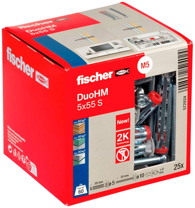 άγκυρες και βίδες Fischer DUO HM Ø 10 x 55 mm (25 Μονάδες)
