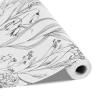 VEVOR Peel and Stick Wallpaper 45cm x 10m White Botanical Floral Waterproof