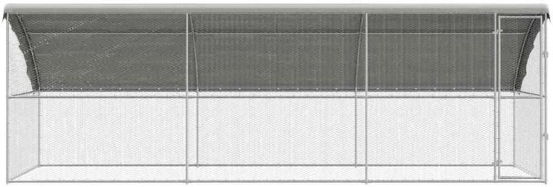 vidaXL Κλουβί για κότες Ασημί 600 x 200 x 198.5 εκ