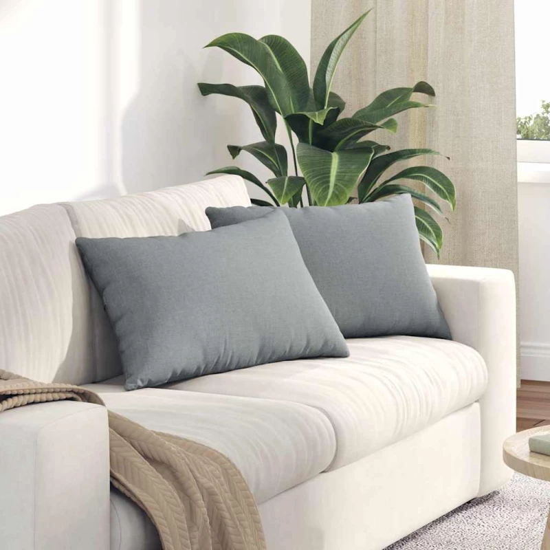 vidaXL Μαξιλάρι Καναπέ 2 pcs Ανοιχτό γκρι 60 x 40 cm ύφασμα