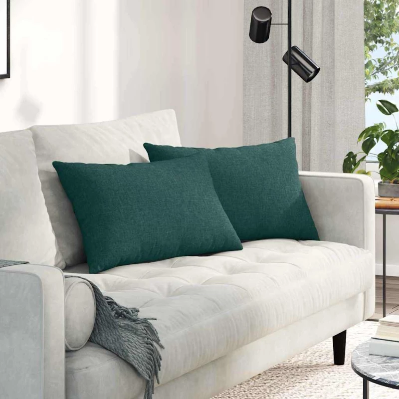 vidaXL Μαξιλάρι Καναπέ 2 pcs Σκούρο Πράσινο 60 x 40 cm ύφασμα
