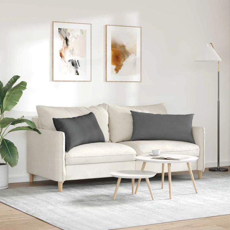 vidaXL Μαξιλάρι Καναπέ 2 pcs Σκούρο Γκρι 80 x 40 cm ύφασμα