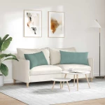 vidaXL Μαξιλάρι Καναπέ 2 pcs Θαλασσί 80 x 40 cm Υφασμάτινο Κορντουρά