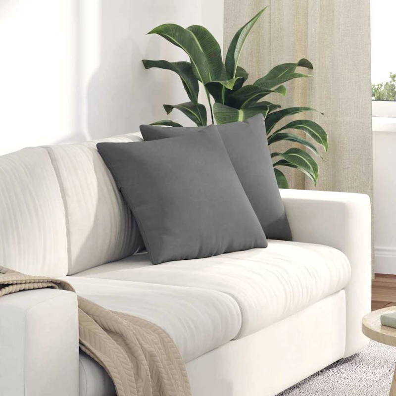 vidaXL Μαξιλάρι Καναπέ 2 pcs Σκούρο Γκρι 45 x 45 cm ύφασμα