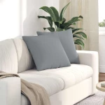 vidaXL Μαξιλάρι Καναπέ 2 pcs Ανοιχτό γκρι 50 x 50 cm ύφασμα