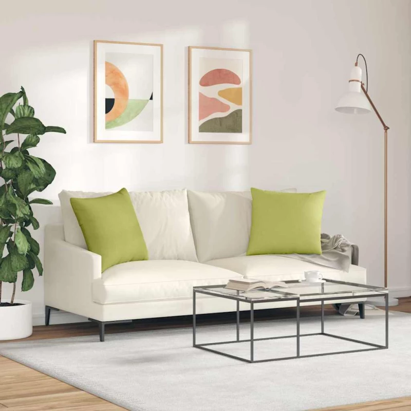 vidaXL Μαξιλάρι Καναπέ 2 pcs Ανοιχτό Πράσινο 50 x 50 cm ύφασμα