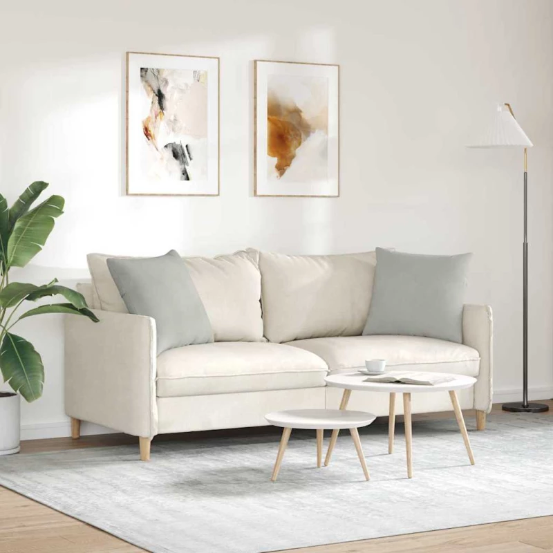 vidaXL Μαξιλάρι Καναπέ 2 pcs Ανοιχτό γκρι 50 x 50 cm ύφασμα