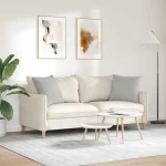 vidaXL Μαξιλάρι Καναπέ 2 pcs Ανοιχτό γκρι 50 x 50 cm ύφασμα