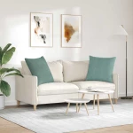 vidaXL Μαξιλάρι Καναπέ 2 pcs Θαλασσί 60 x 60 cm Υφασμάτινο Κορντουρά