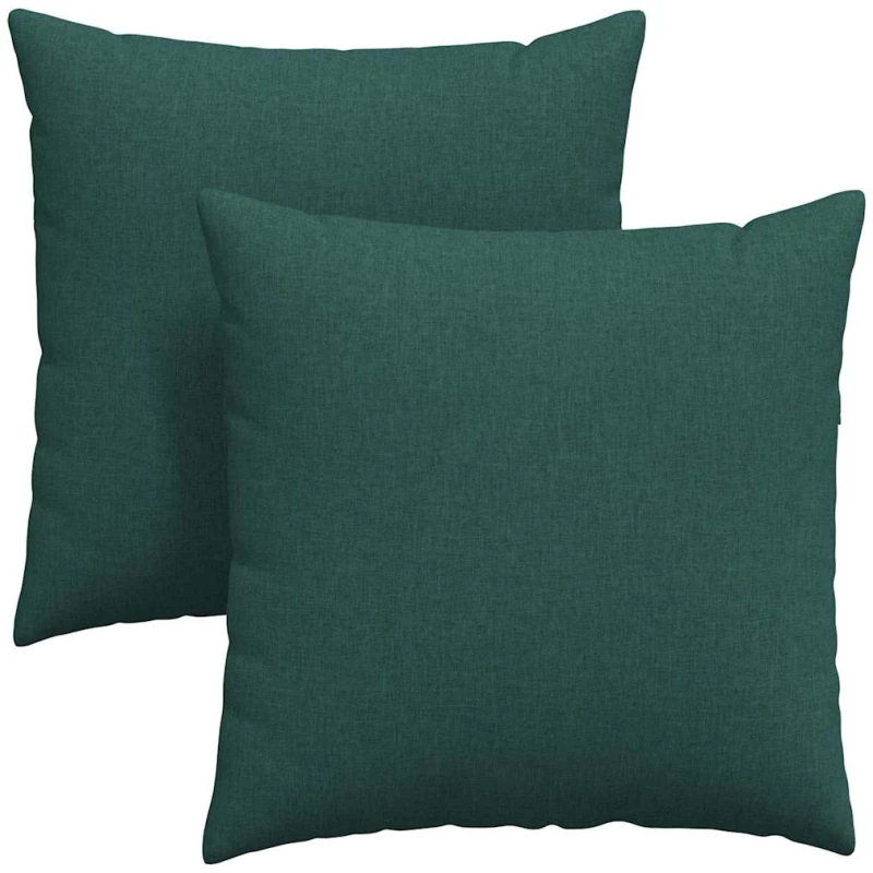 vidaXL Μαξιλάρι Καναπέ 2 pcs Σκούρο Πράσινο 80 x 80 cm ύφασμα