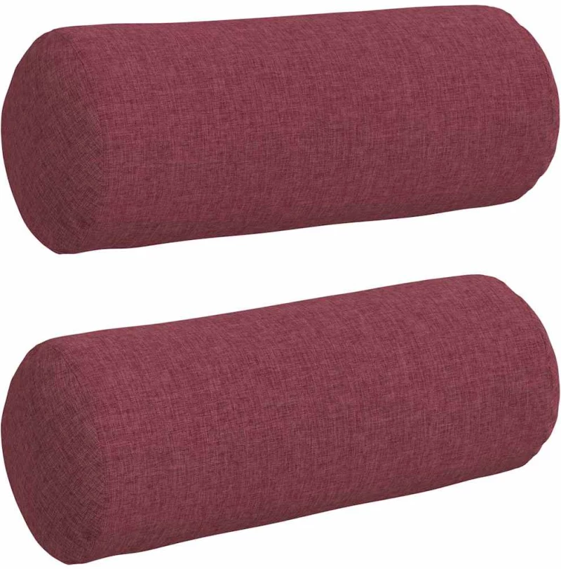 vidaXL Μαξιλάρια Στήριγμα 2 pcs Κόκκινο Ø 15 x 40 εκ ύφασμα