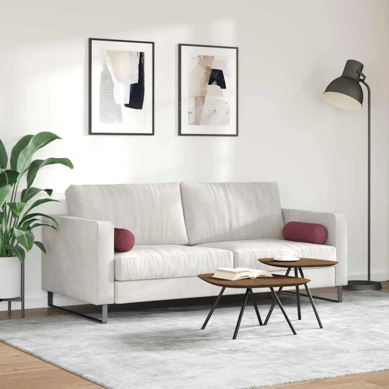 vidaXL Μαξιλάρια Στήριγμα 2 pcs Κόκκινο Ø 15 x 40 εκ ύφασμα