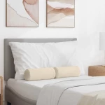 vidaXL Μαξιλάρια Στήριγμα 2 pcs Μπεζ Ø 15 x 40 εκ Ύφασμα Μικροΐνας