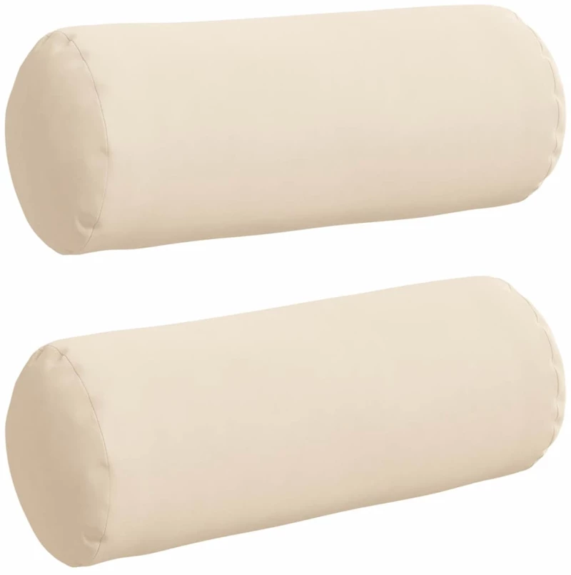 vidaXL Μαξιλάρια Στήριγμα 2 pcs Μπεζ Ø 15 x 40 εκ Ύφασμα Μικροΐνας
