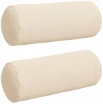 vidaXL Μαξιλάρια Στήριγμα 2 pcs Μπεζ Ø 15 x 40 εκ Ύφασμα Μικροΐνας