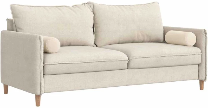 vidaXL Μαξιλάρια Στήριγμα 2 pcs Μπεζ Ø 15 x 40 εκ Ύφασμα Μικροΐνας