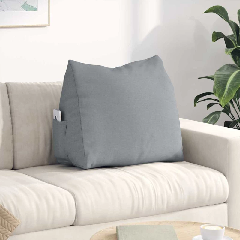 vidaXL Μαξιλάρι Πλάτης Ανοιχτό γκρι 60 x 20 x 50 εκ. ύφασμα