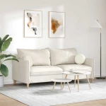 vidaXL Μαξιλάρια καθισμάτων 2 pcs Κρεμ Ø 40 x 13 εκ. Βελούδο