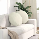 vidaXL Μαξιλάρια καθισμάτων 2 pcs Κρεμ Ø 40 x 13 εκ. Βελούδο