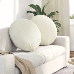 vidaXL Μαξιλάρια καθισμάτων 2 pcs Κρεμ Ø 40 x 13 εκ. Βελούδο