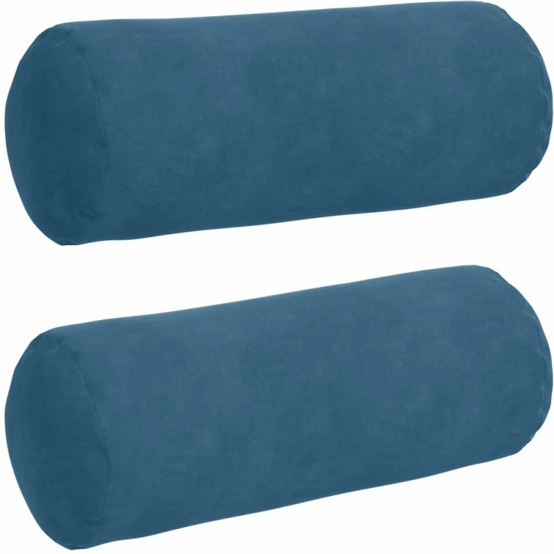 vidaXL Μαξιλάρια Στήριγμα 2 pcs Μπλε Ø 15 x 40 εκ Υφασμάτινο Κορντουρά