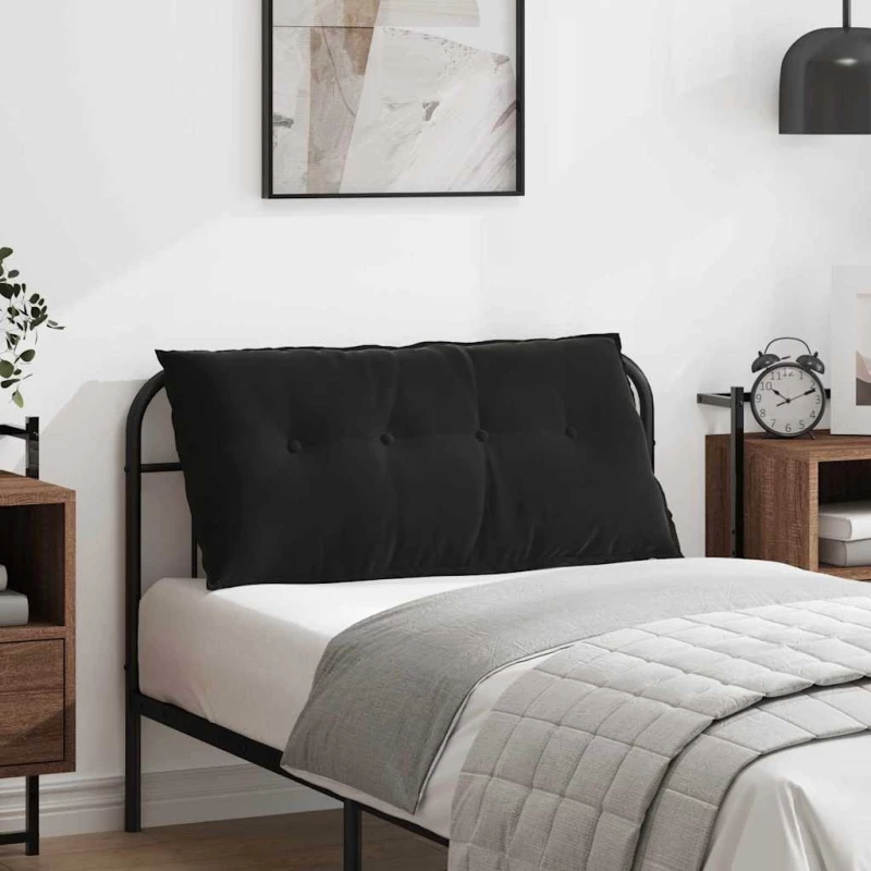 vidaXL Μαξιλάρι Πλάτης Μαύρο 100 x 50 cm Υφασμάτινο Κορντουρά