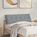 vidaXL Μαξιλάρι Πλάτης Ανοιχτό γκρι 140 x 19 x 50 εκ ύφασμα