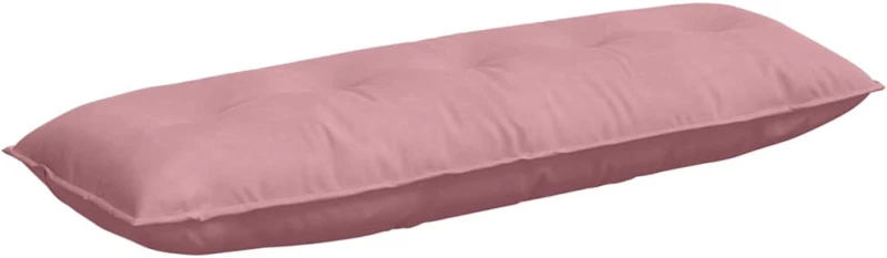 vidaXL Μαξιλάρι Πλάτης Ροζ 140 x 50 cm Υφασμάτινο Κορντουρά