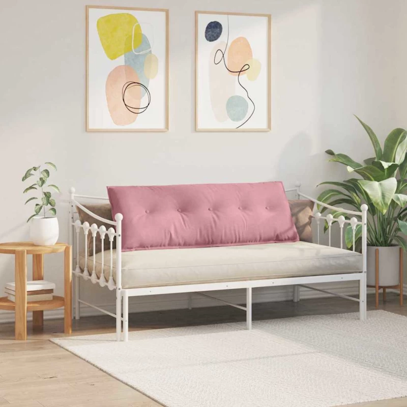 vidaXL Μαξιλάρι Πλάτης Ροζ 140 x 50 cm Υφασμάτινο Κορντουρά