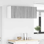 vidaXL Κρεμαστό ντουλάπι με πόρτα Riga 2 pcs Γκρι Σομόνα και Λευκό