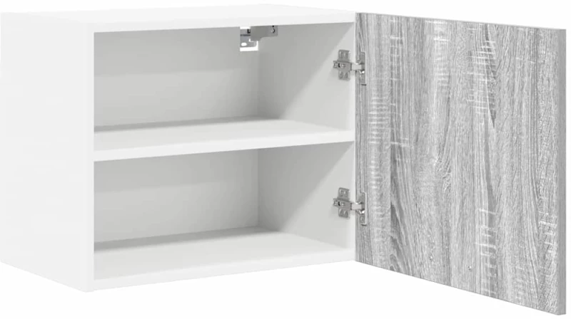 vidaXL Κρεμαστό ντουλάπι με πόρτα Riga 2 pcs Γκρι Σομόνα και Λευκό