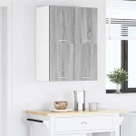 vidaXL Κρεμαστό ντουλάπι με πόρτα Riga 2 pcs Γκρι Σομόνα και Λευκό