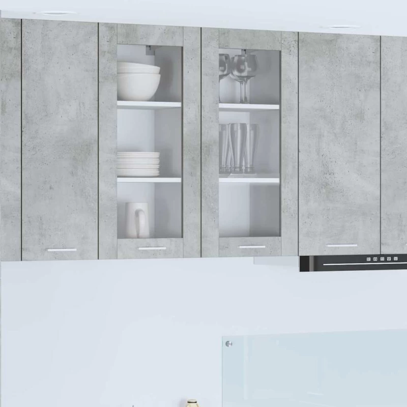 vidaXL Κρεμαστό ντουλάπι Riga 2 pcs Σκυρόδεμα Γκρι 40 x 31 x 80 εκ.