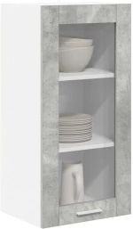 vidaXL Κρεμαστό ντουλάπι Riga 2 pcs Σκυρόδεμα Γκρι 40 x 31 x 80 εκ.