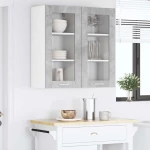 vidaXL Κρεμαστό ντουλάπι Riga 2 pcs Σκυρόδεμα Γκρι 40 x 31 x 80 εκ.