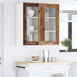 vidaXL Κρεμαστό ντουλάπι με πόρτα Riga Παλιό Ξύλο 40 x 31 x 80 εκ.