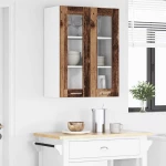 vidaXL Κρεμαστό ντουλάπι με πόρτα Riga Παλιό Ξύλο 60 x 31 x 80 εκ.