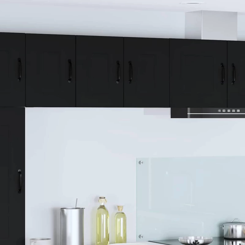 vidaXL Κρεμαστό ντουλάπι κουζίνας με ράφι 2 pcs Μαύρο 30 x 31 x 40 εκ.