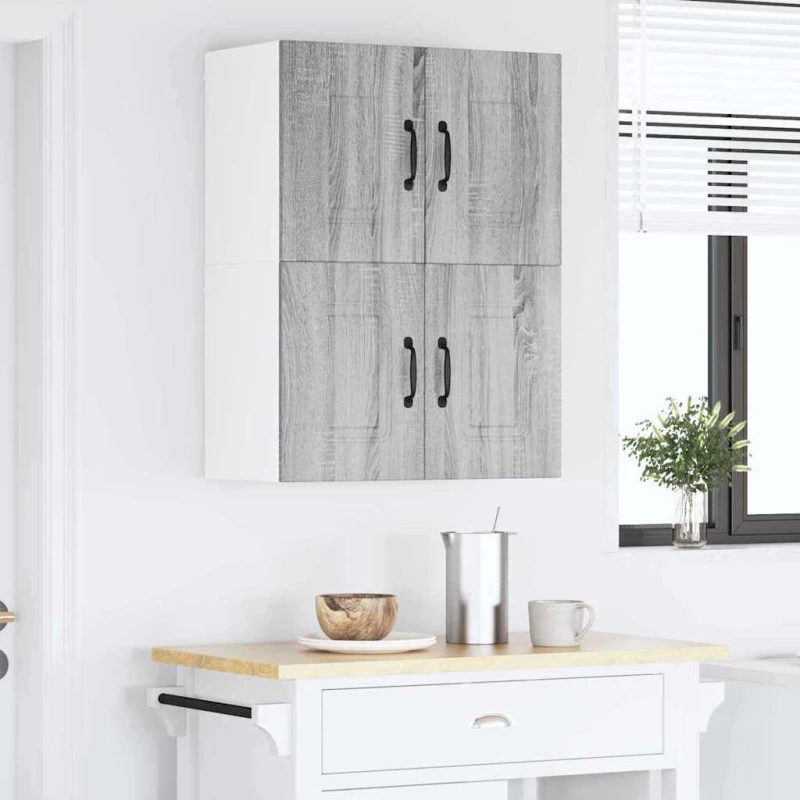 vidaXL Κρεμαστό ντουλάπι κουζίνας 2 pcs Γκρίζο Σονομα 60 x 31 x 40 εκ